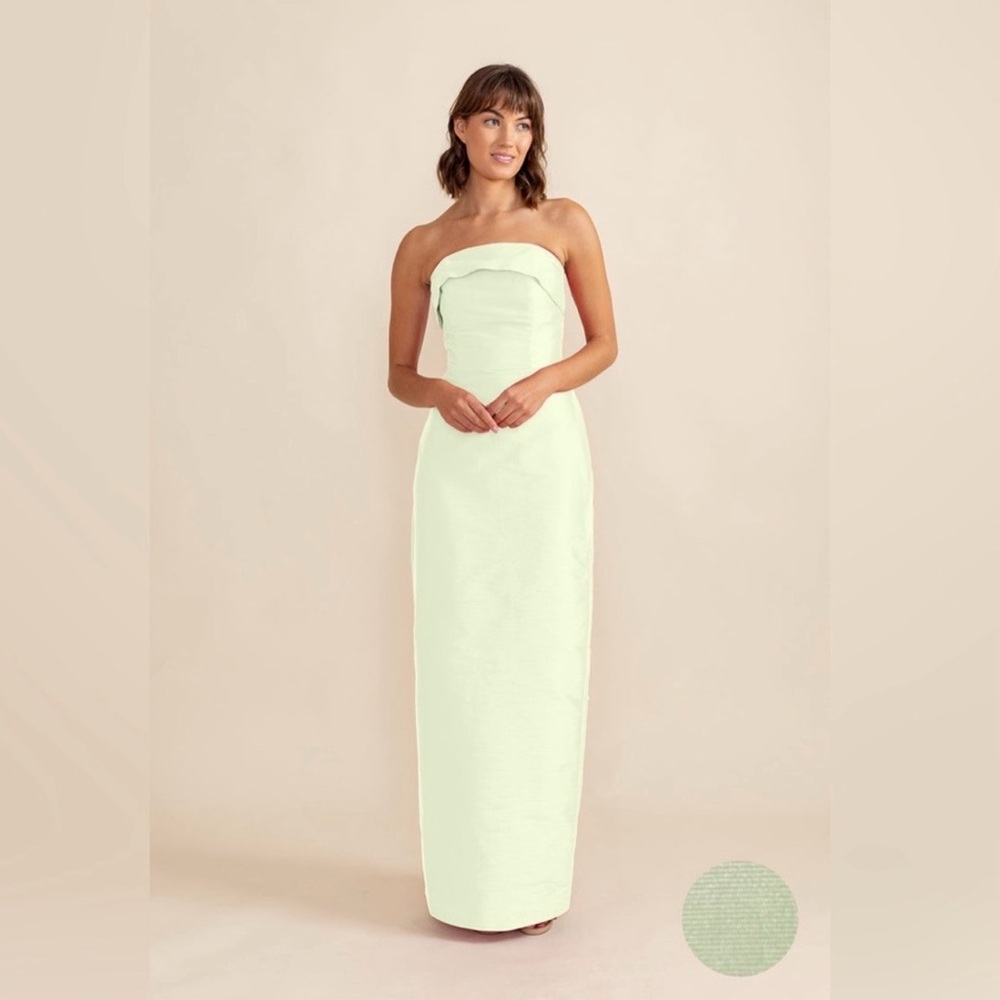 Lula Kate Strapless Key Lime Green Evening Gown
